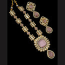 NAFJ Gold Plated Kundan Stone Necklace Set
