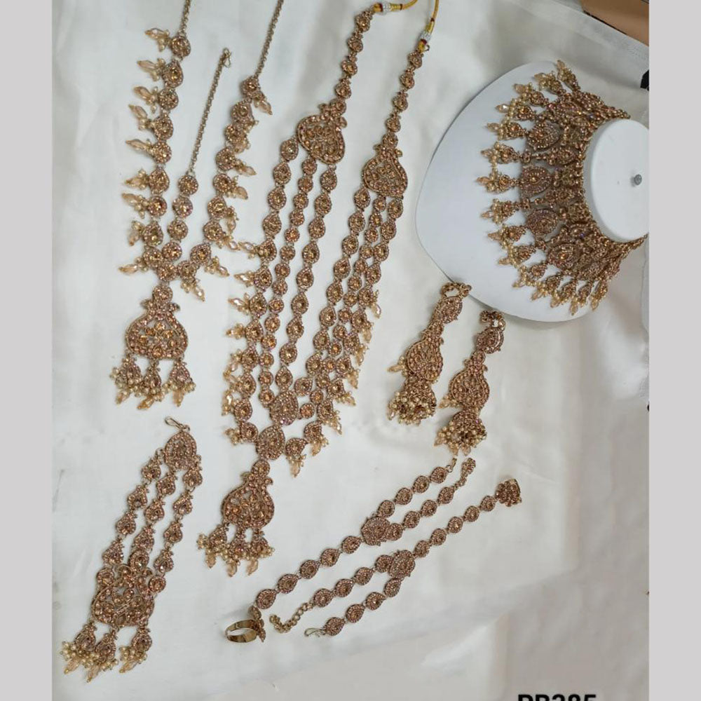 NAFJ Gold Plated Austrian Stone Bridal Set