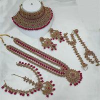 NAFJ Gold Plated Crystal Stone Bridal Set