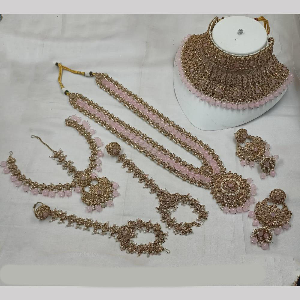 NAFJ Gold Plated Crystal Stone Bridal Set