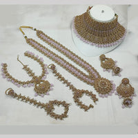 NAFJ Gold Plated Crystal Stone Bridal Set