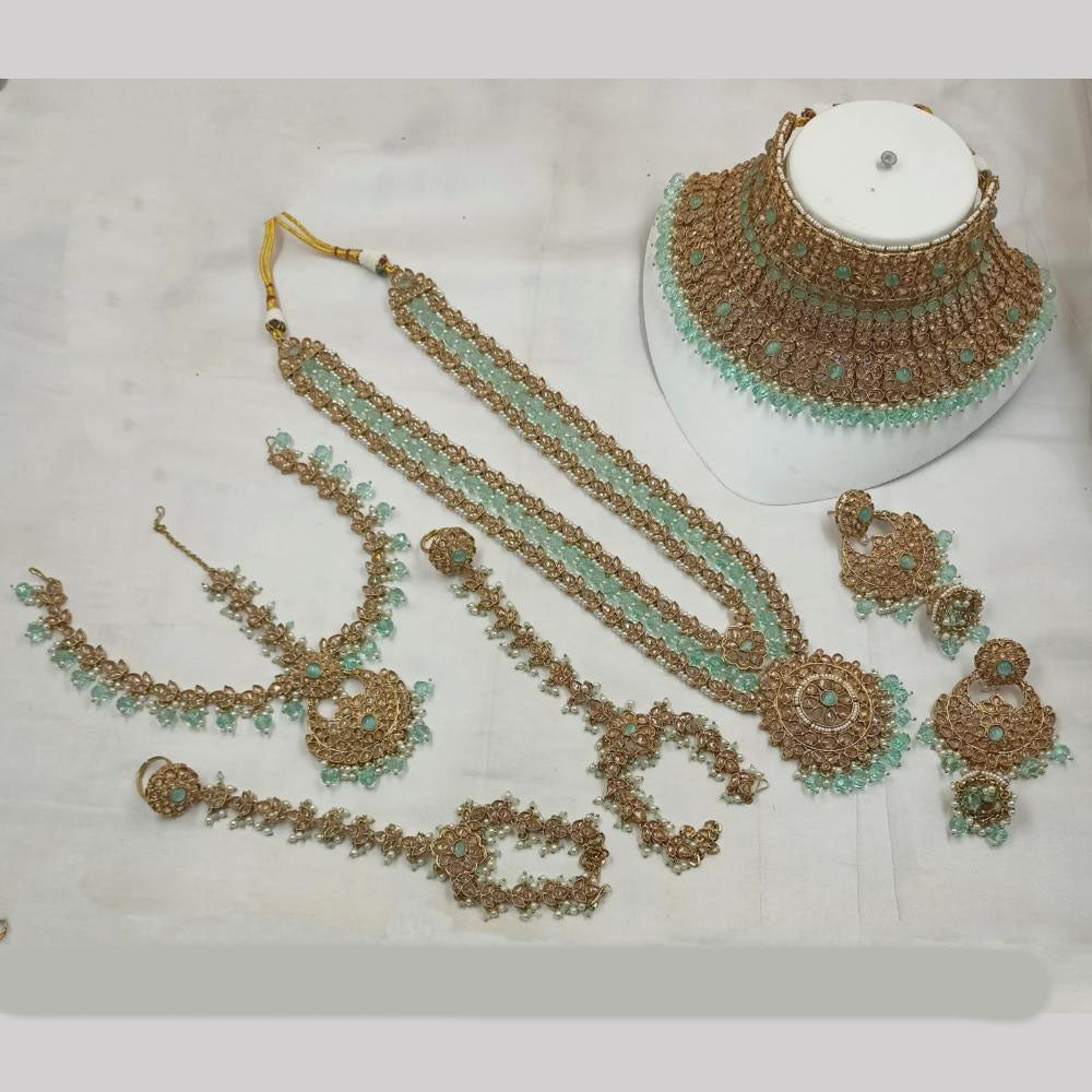 NAFJ Gold Plated Crystal Stone Bridal Set