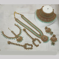 NAFJ Gold Plated Crystal Stone Bridal Set