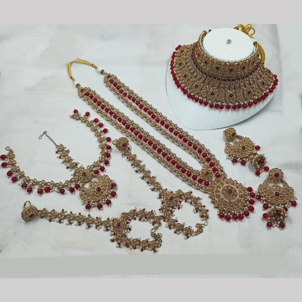 NAFJ Gold Plated Crystal Stone Bridal Set