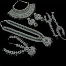 NAFJ Silver Plated Crystal Stone Bridal Set