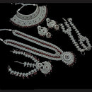 NAFJ Silver Plated Crystal Stone Bridal Set