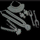 NAFJ Silver Plated Crystal Stone Bridal Set
