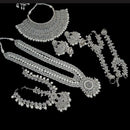 NAFJ Silver Plated Crystal Stone Bridal Set