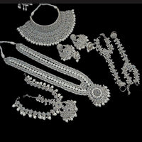 NAFJ Silver Plated Crystal Stone Bridal Set