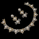 NAFJ Gold Plated Austrian Stone And Beads Necklace Set