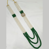 NAFJ Gold Plated Crystal Stone And Beads Long Necklace Set