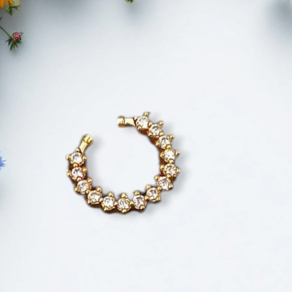 NAFJ Gold Plated Austrian Stone Nose Ring