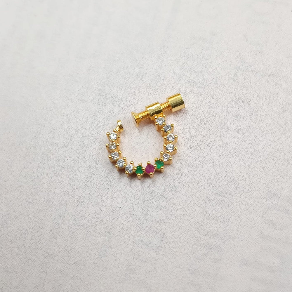 NAFJ Gold Plated Austrian Stone Nose Ring