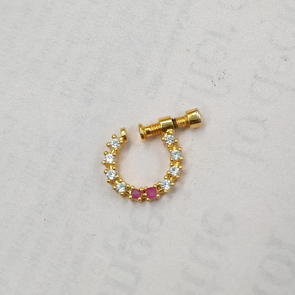 NAFJ Gold Plated Austrian Stone Nose Ring