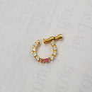 NAFJ Gold Plated Austrian Stone Nose Ring