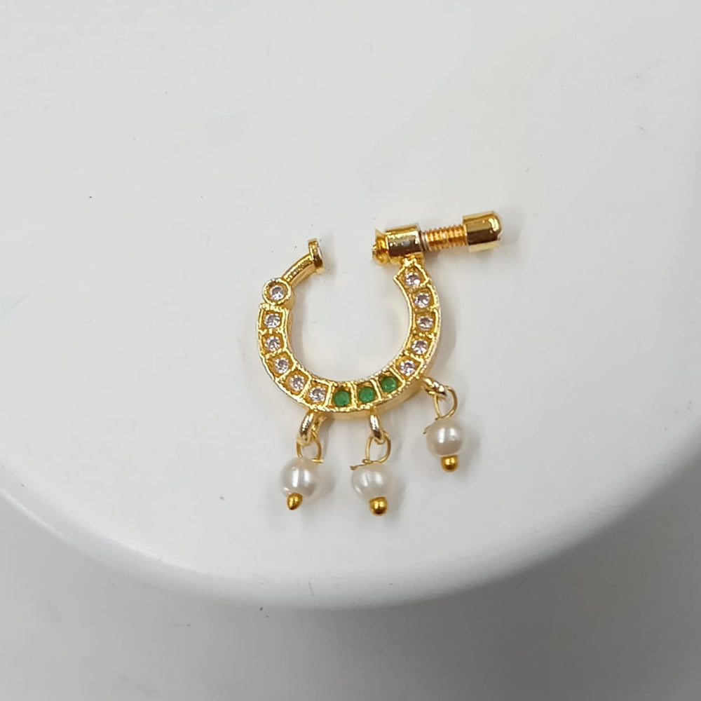 NAFJ Gold Plated Austrian Stone Nose Ring