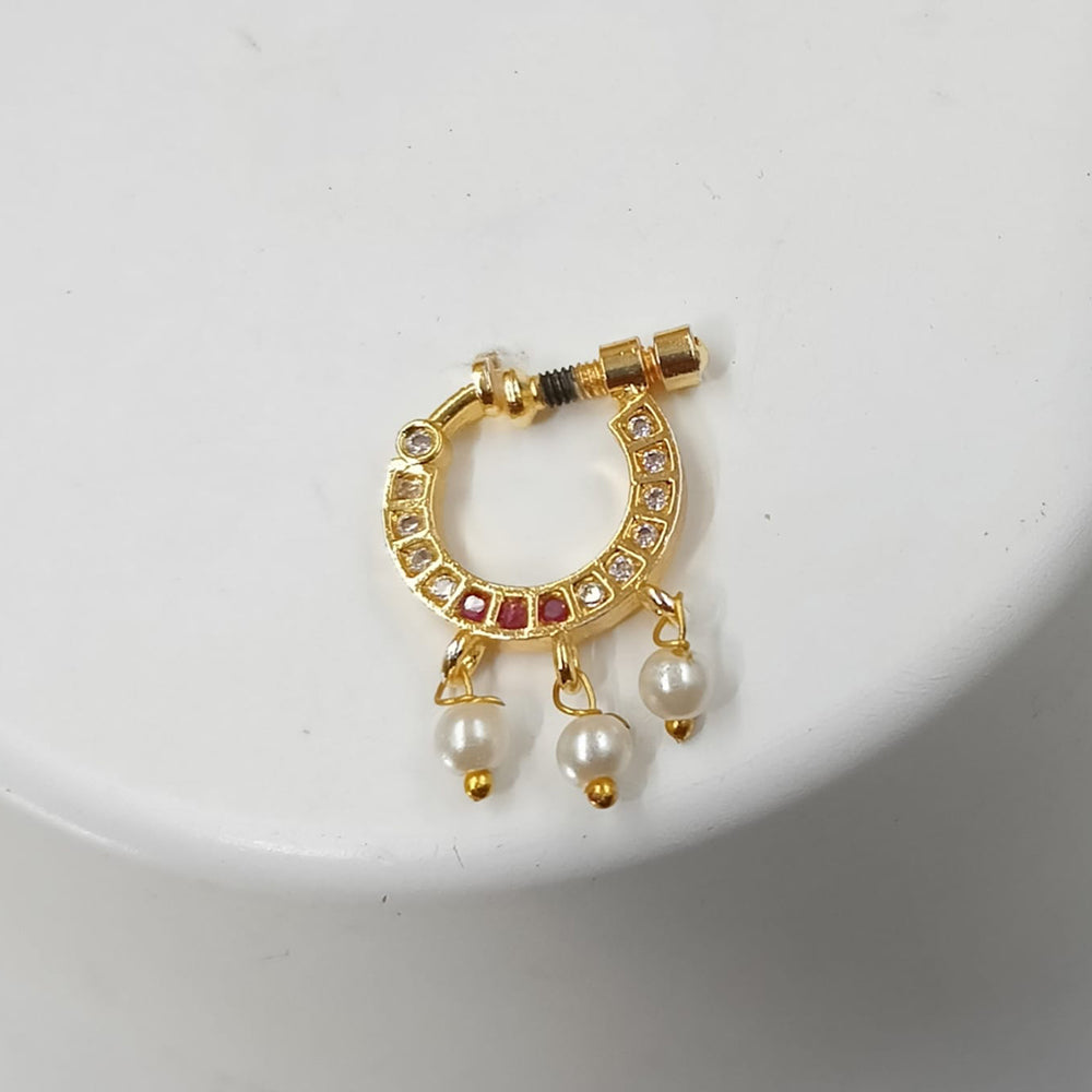 NAFJ Gold Plated Austrian Stone Nose Ring