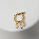 NAFJ Gold Plated Austrian Stone Nose Ring