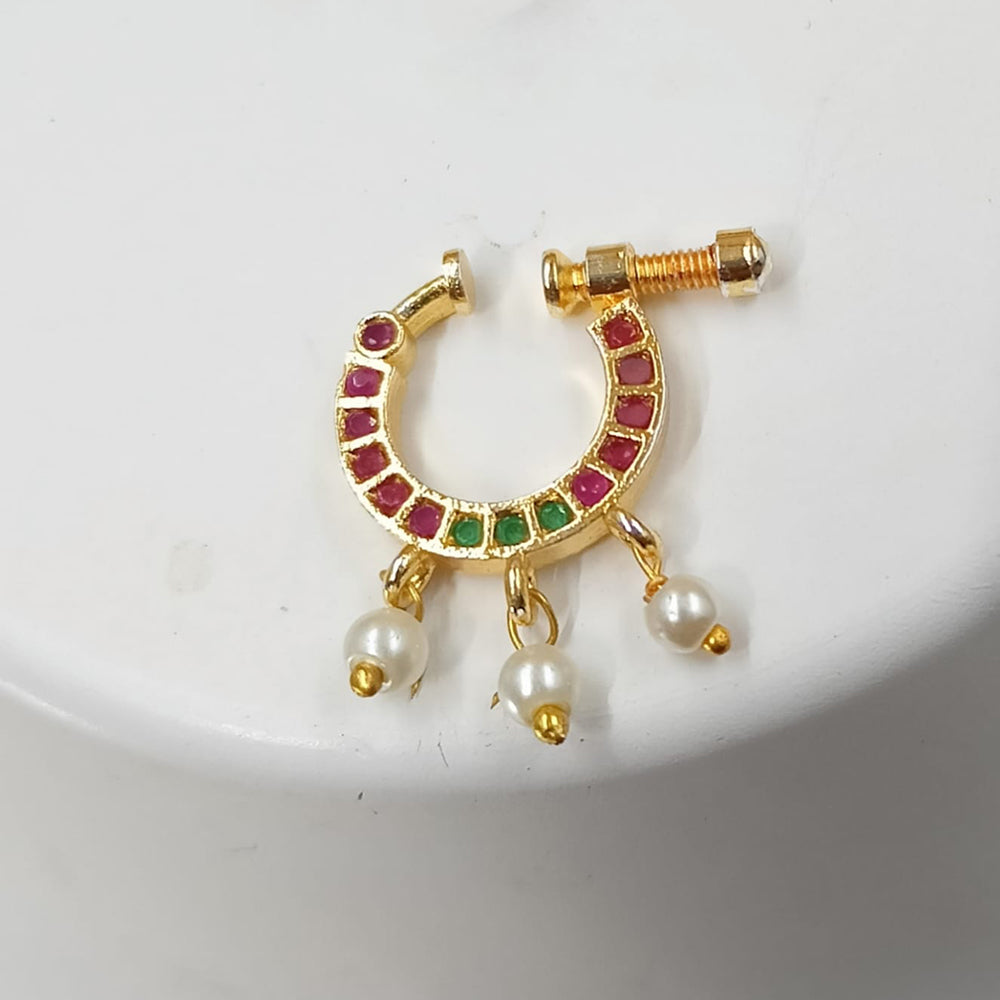 NAFJ Gold Plated Austrian Stone Nose Ring