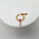 NAFJ Gold Plated Austrian Stone Nose Ring