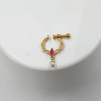 NAFJ Gold Plated Austrian Stone Nose Ring