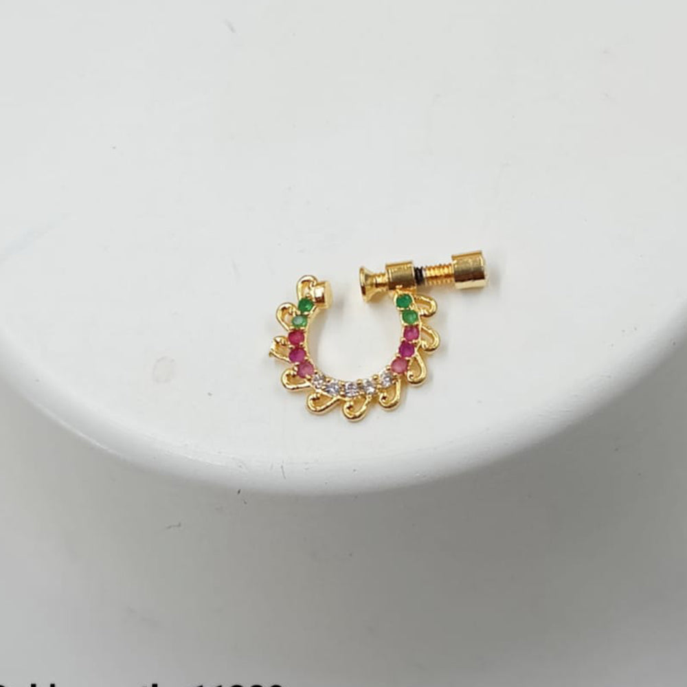 NAFJ Gold Plated Austrian Stone Nose Ring