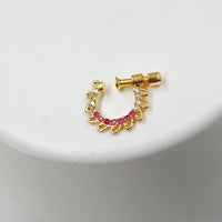 NAFJ Gold Plated Austrian Stone Nose Ring