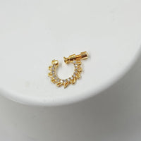 NAFJ Gold Plated Austrian Stone Nose Ring