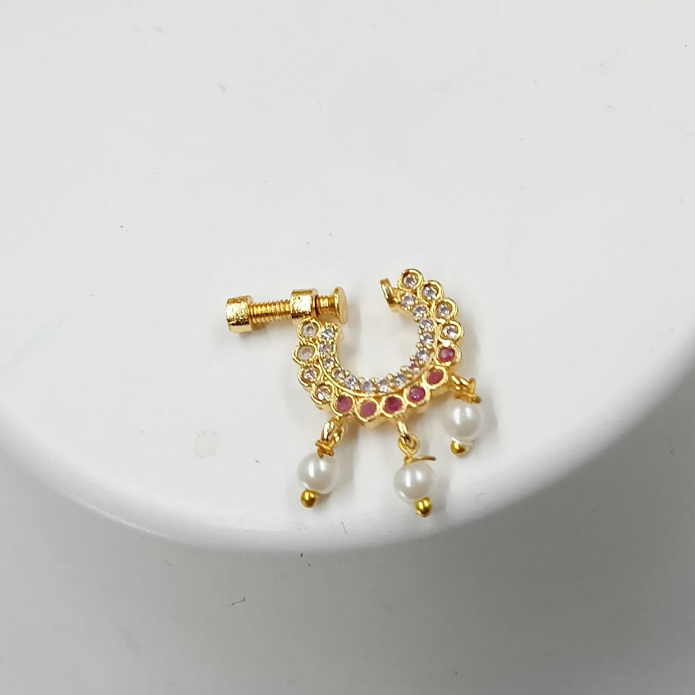 NAFJ Gold Plated Austrian Stone Nose Ring