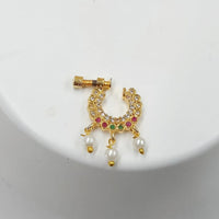 NAFJ Gold Plated Austrian Stone Nose Ring