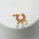 NAFJ Gold Plated Austrian Stone Nose Ring