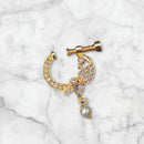 NAFJ Gold Plated Austrian Stone Nose Ring