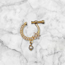 NAFJ Gold Plated Austrian Stone Nose Ring