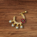 NAFJ Gold Plated Austrian Stone Nose Ring