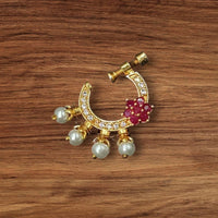 NAFJ Gold Plated Austrian Stone Nose Ring