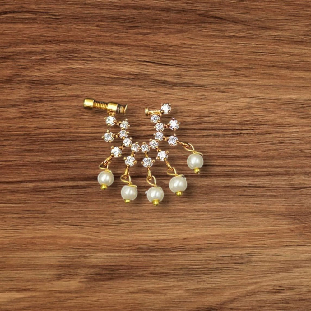 NAFJ Gold Plated Austrian Stone Nose Ring