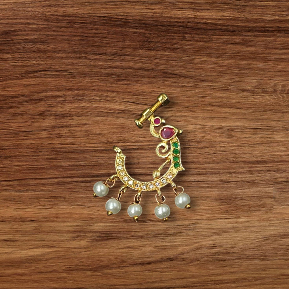 NAFJ Gold Plated Austrian Stone Nose Ring
