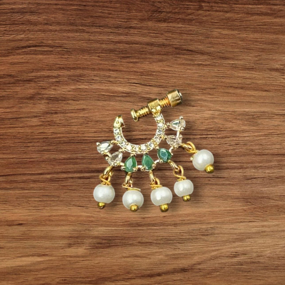 NAFJ Gold Plated Austrian Stone Nose Ring