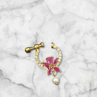 NAFJ Gold Plated Austrian Stone Nose Ring