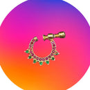 NAFJ Gold Plated Austrian Stone Nose Ring