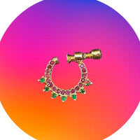 NAFJ Gold Plated Austrian Stone Nose Ring