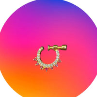 NAFJ Gold Plated Austrian Stone Nose Ring