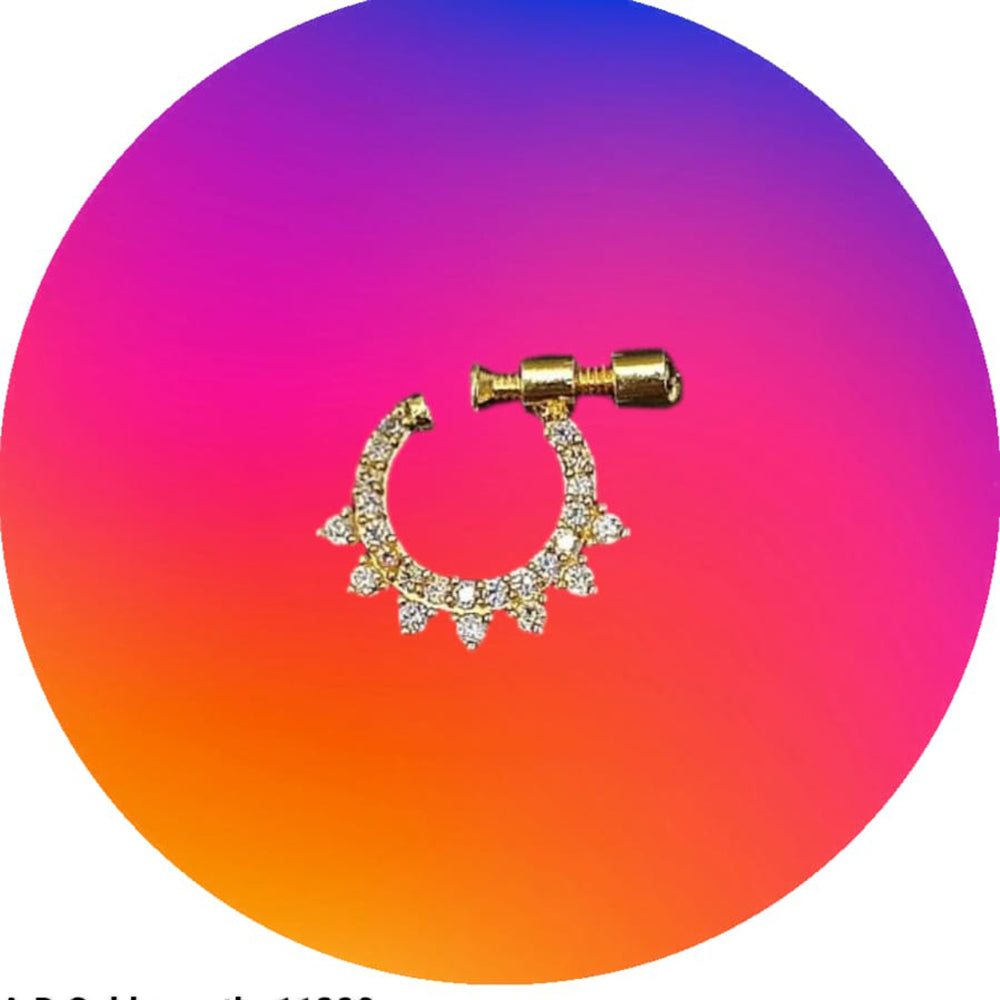 NAFJ Gold Plated Austrian Stone Nose Ring