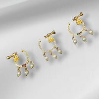 NAFJ Gold Plated Austrian Stone Nose Ring