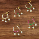 NAFJ Gold Plated Austrian Stone Nose Ring