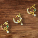 NAFJ Gold Plated Austrian Stone Nose Ring