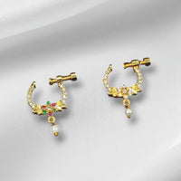 NAFJ Gold Plated Austrian Stone Nose Ring