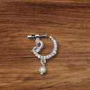 NAFJ Silver Plated Austrian Stone Nose Ring