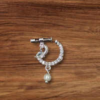 NAFJ Silver Plated Austrian Stone Nose Ring