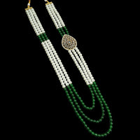 NAFJ Elegant Gold Plated Crystal Stones And Beads Long Necklace